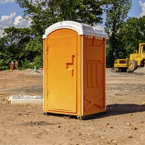 how often are the porta potties cleaned and serviced during a rental period in La Plant SD